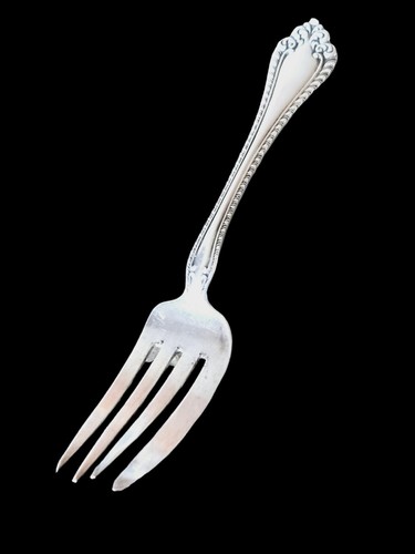 Forchetta da portata argento sterling antica, forchetta bistecca modello Alvin, melrose - Foto 4 di 7