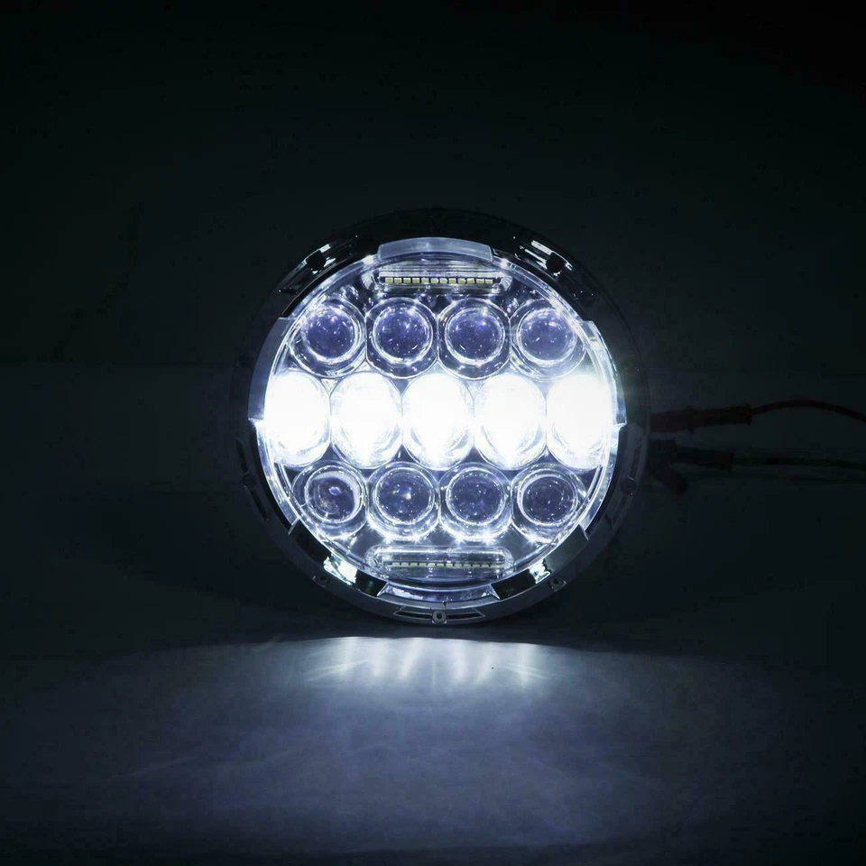 Faros LED redondos de 7 pulgadas señal de giro halo para Jeep Wrangler TJ 97-06 JK 07-14 Foto 3 de 4