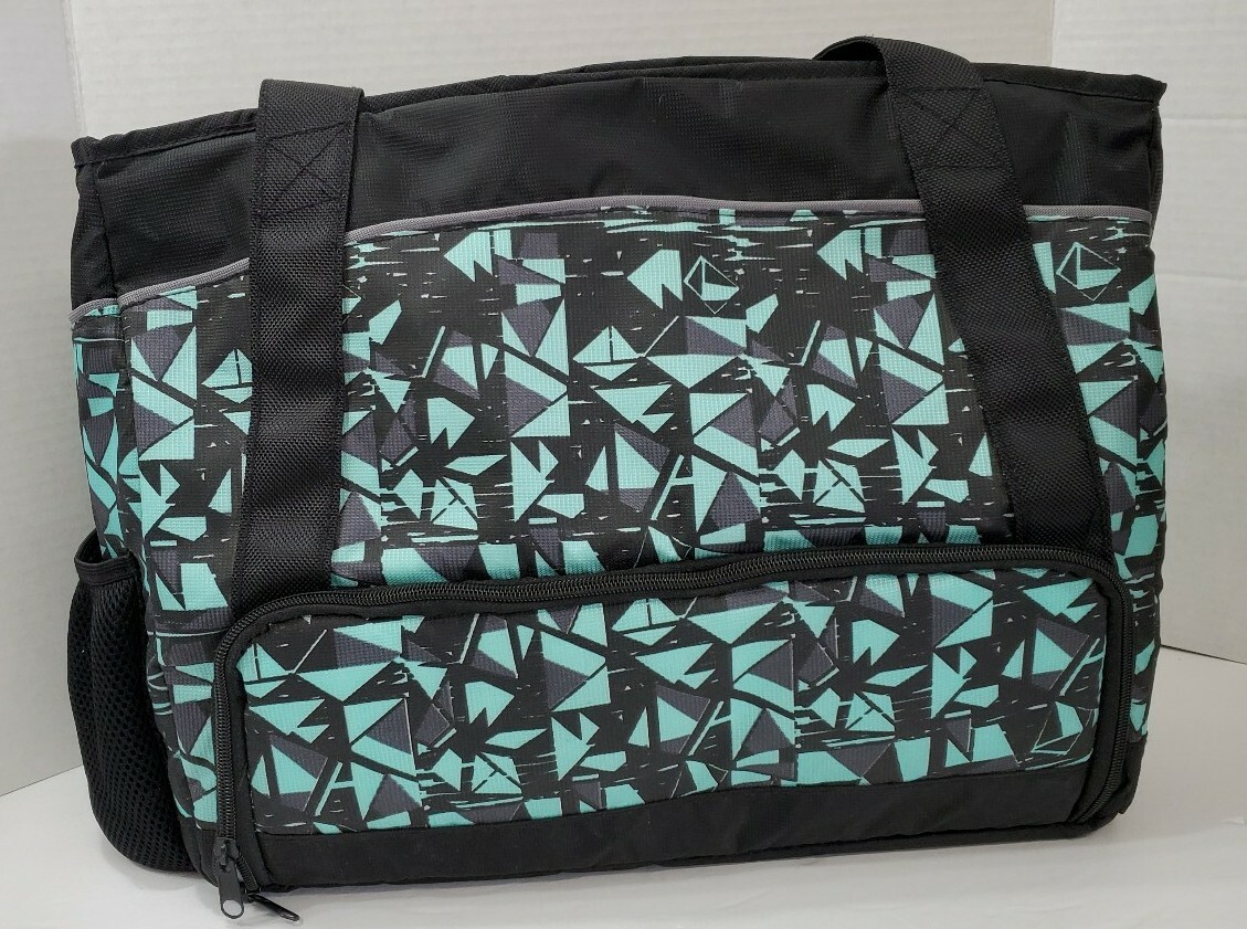 Jaxx By Fit Fresh Insulated Lunch Bag Black Gray Teal Zipper