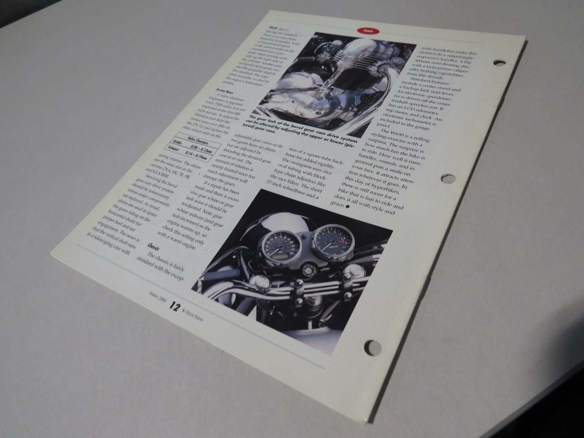 Kawasaki Tech News Magazine W650 Spring 2000 Vol.13 No.1 | eBay