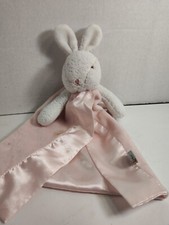 Bunnies by the Bay Pink Blanket w/ White Bunny Baby Security Lovey 12x7