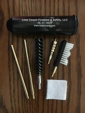 Pocket size gun cleaning kit Lead Carpet .40, .41, & 10mm pistol cleaning kit
