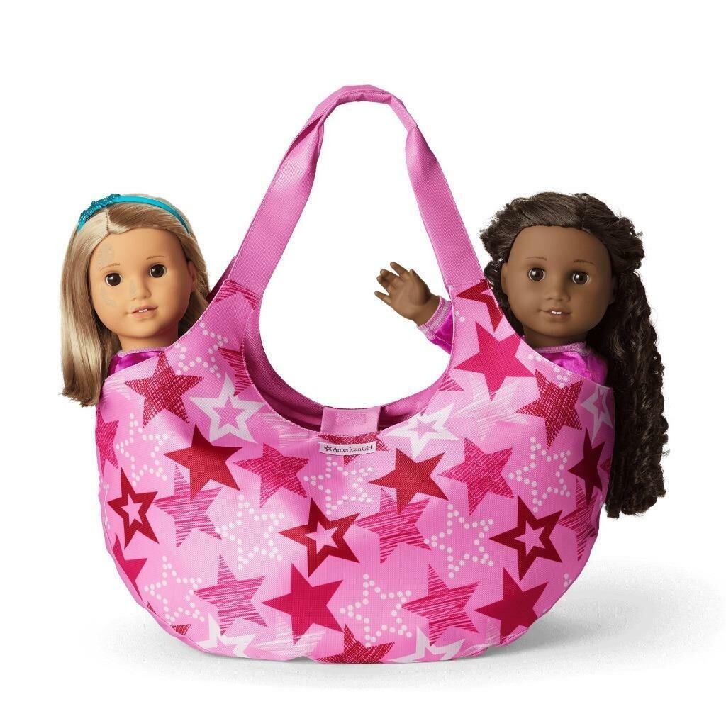 New American Girl Pink Star Tote Carrier/BagCarries Two Dollsno doll