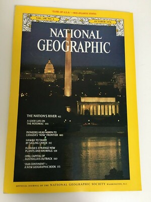 National Geographic December 1964 October 1976 + Map Washington DC