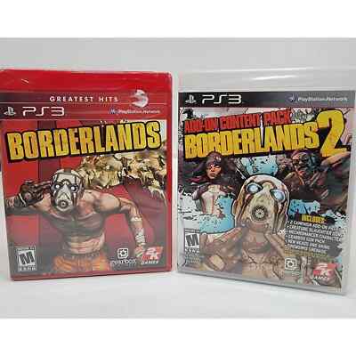 PS3 Borderlands Greatest Hits & Add-On Content Pack Borderlands 2 New Sealed PS3