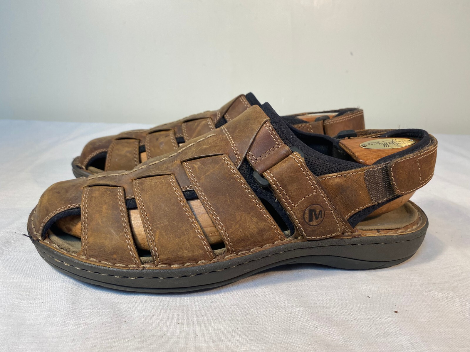 Merrell Montana Sandali Pescatore Uomo Pelle Marrone Punta Chiusa US 10