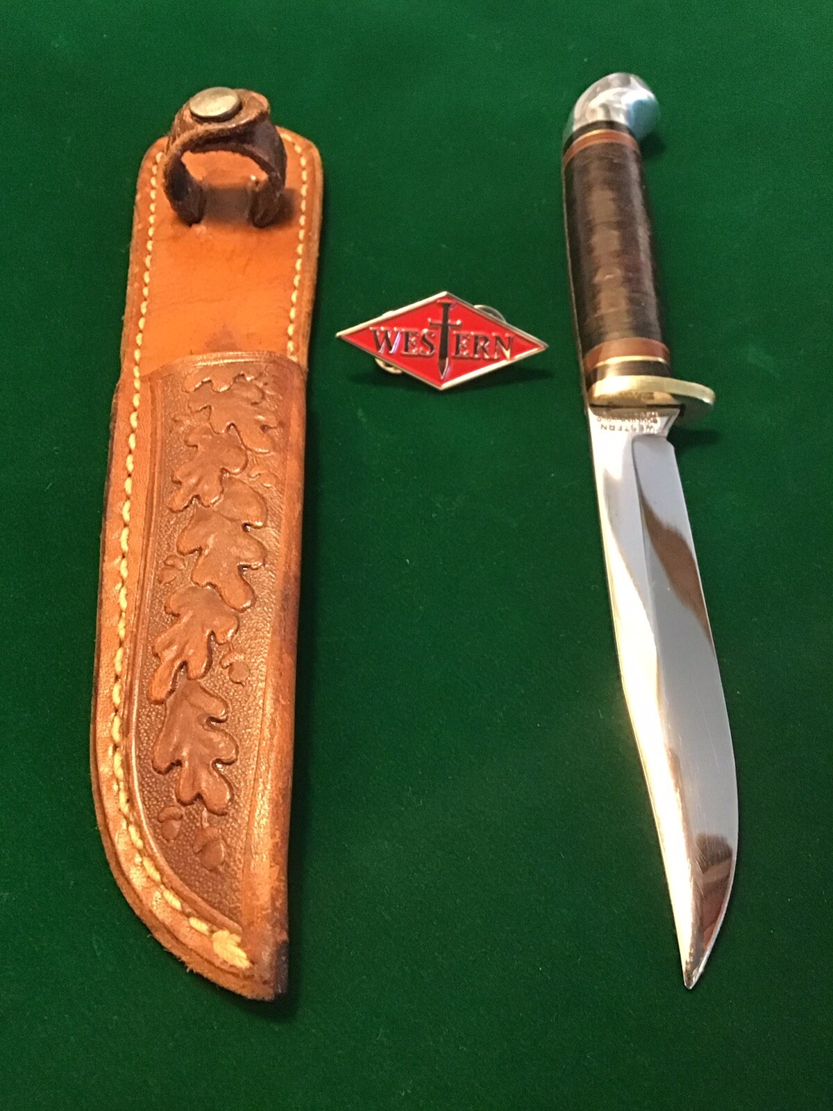 VINTAGE 1950'S WESTERN L488 BOULDER, CO. HUNTING BIRD KNIFE & ORIGINAL