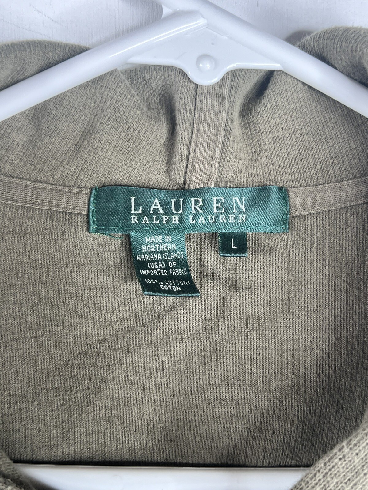 Vtg Womens LRL Polo Ralph Lauren Hoodie Jacket Green L Full Zip/Button L/S thumbnail 3