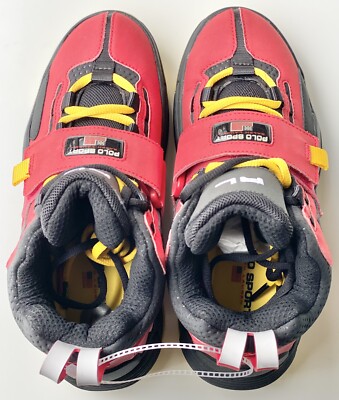 Ralph Lauren Polo Sport PS100 Mens High Top Shoes Red/Black  display picture 1