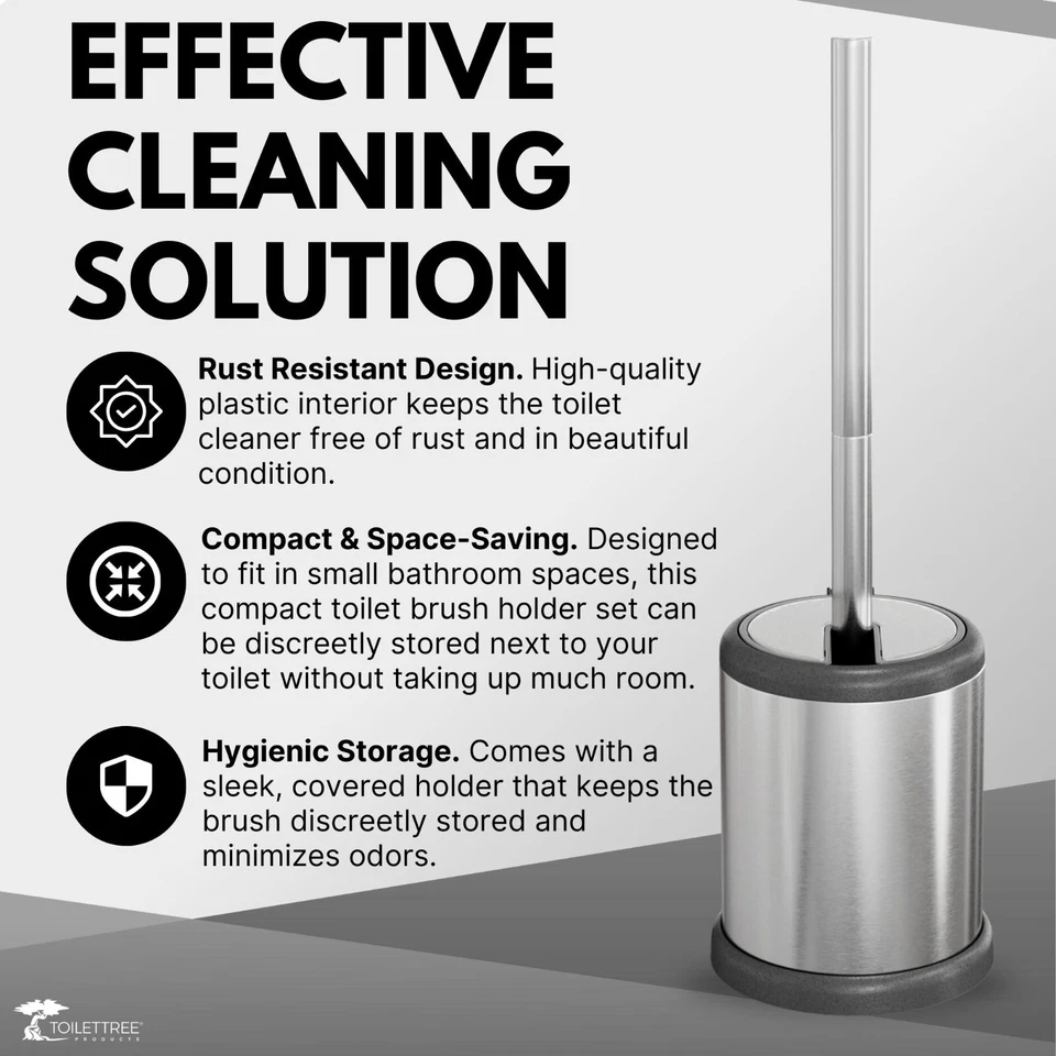 Premium Quality Bathroom Toilet Cleaning Flexible Brush and Holder Set With Lid - Image 2 of 4