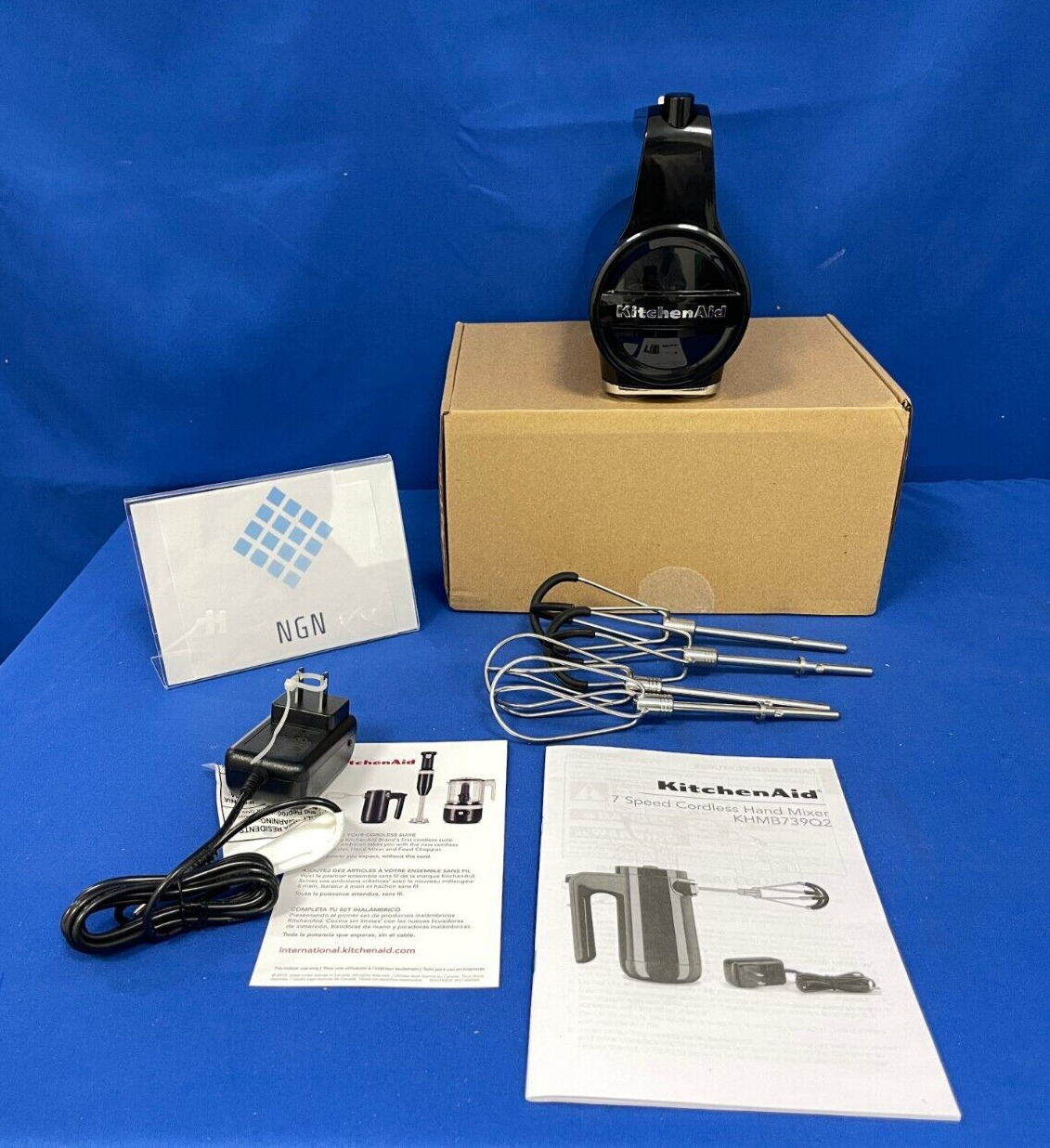 NEW - KitchenAid Cordless 7 Speed Hand Mixer - Onyx Black -KHMB739Q2