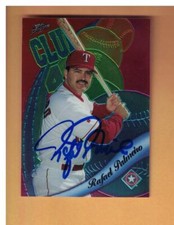 RAFAEL PALMEIRO AUTOGRAPHED 1999 TOPPS ALL -TECH CHROME BASEBALL CARD SIGNED 
