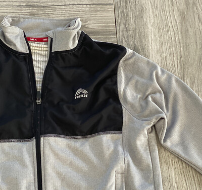 ジャケット・アウター MY1piu1uguale3 RONE BIG LOGO RIB DOWN RBX Full Zip Athletic Wear Jacket Long Sleeve Black Gray Size