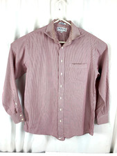 BURBERRYS MEN'S 100 COTTON IMPORTED FABRIC PIN STRIPED SHIRT SZ 16.5-35 USA