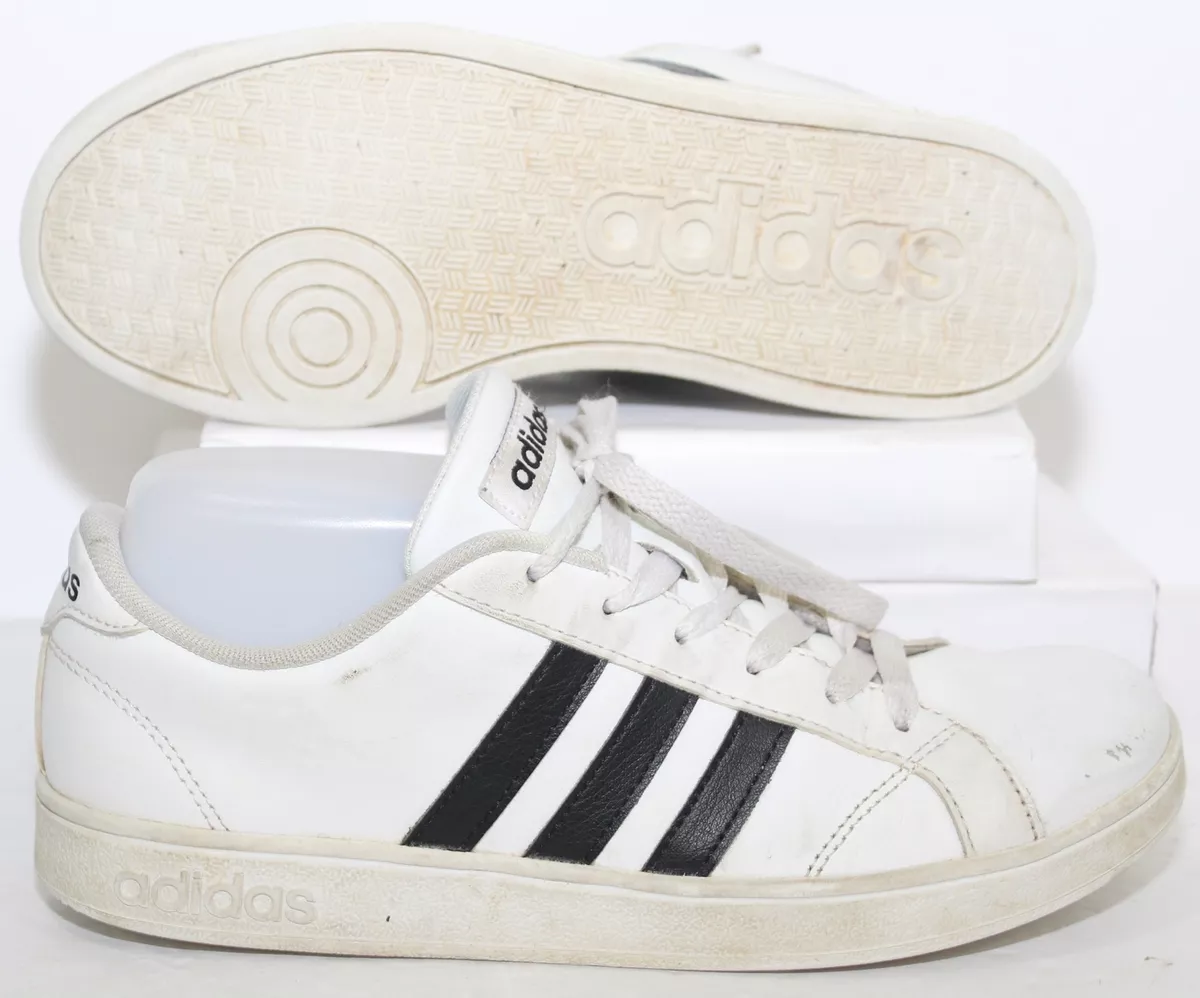 Adidas Neo K Casual Shoes AW4299 White 3 Stripe Sneakers Youth 4.5 Y | eBay