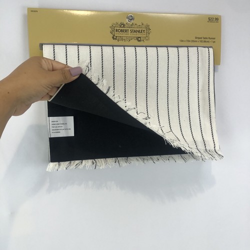 New Table Runner 13X72+ 4 LINERS (12x18) Beige & Black