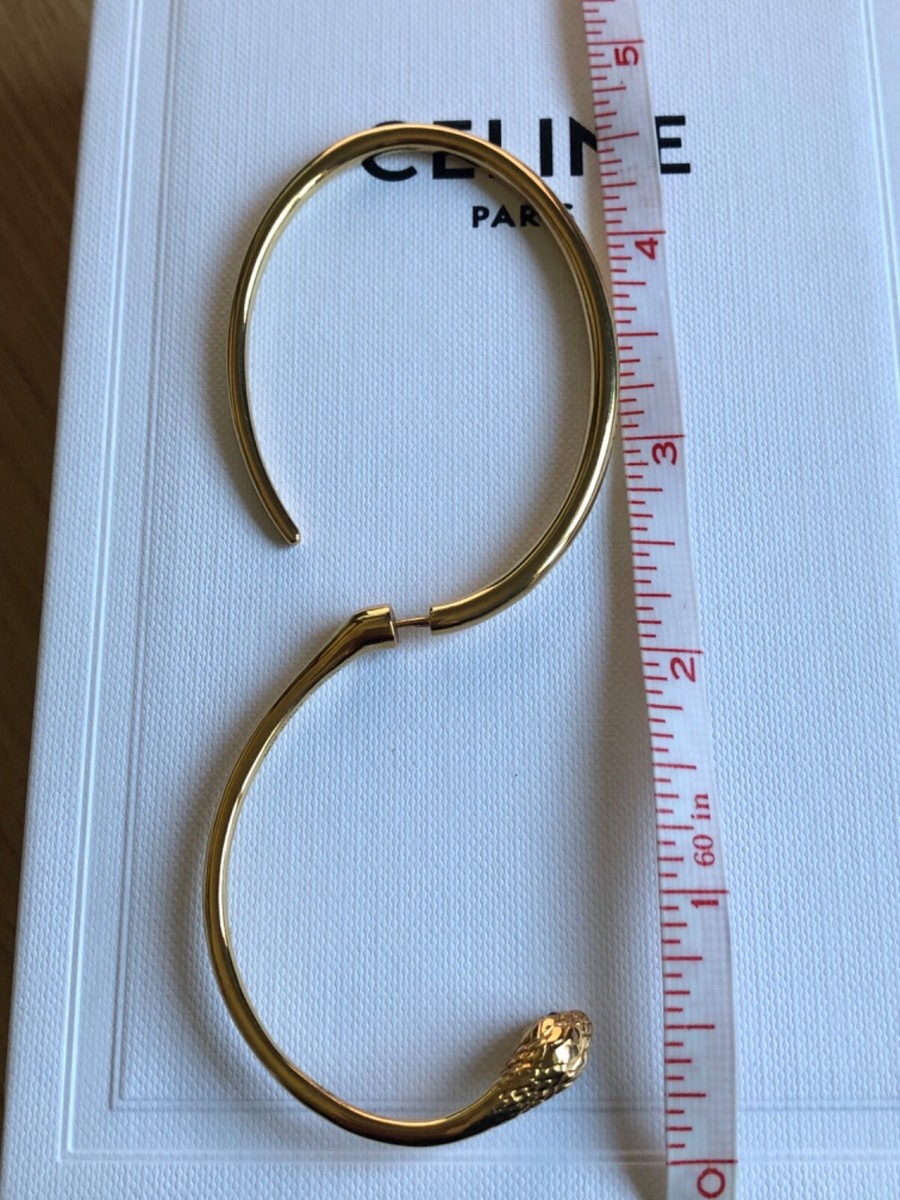 NEW Céline CELINE Paris Reptile snake vintage gold brass Ear