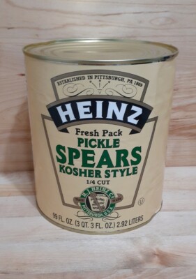 REDUCED Heinz #10 Can FRESH PACK PICKLE SPEARS KOSHER STYLE 1/4 CUT 99oz vlasic 
