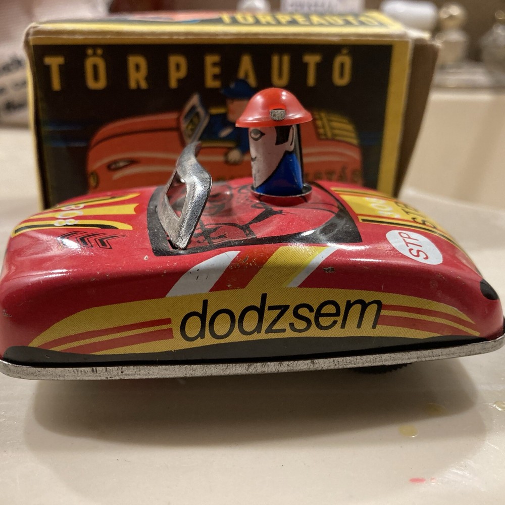 Vintage Torpeauto Tin Litho Race Car 308 STB Hungary with Original Box