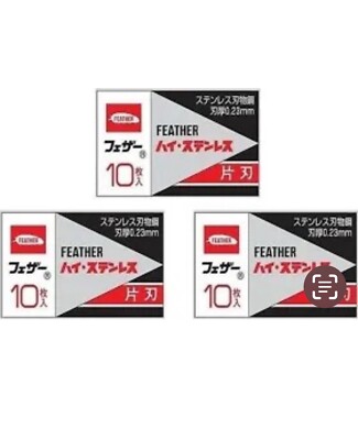 30 Feather FHS-10 Hi-Stainless Single Edge Razor Blades Refil For Oneblade Core
