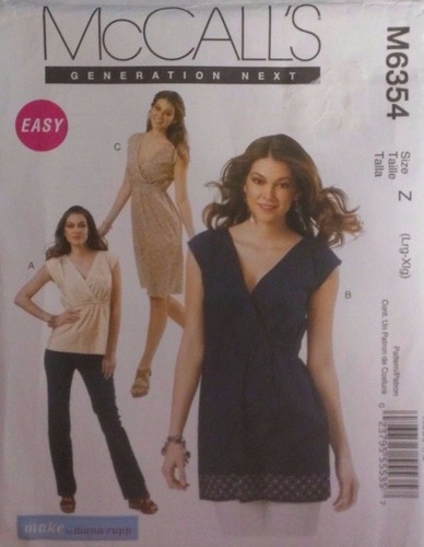 McCall's Generation Next Pattern M6354 Diana Rupp Tunic Top Dress Sizes ...