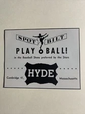 Hyde Spot Bilt Baseball Shoes Cambridge Massachusetts 1954 NBC Baseball 4X4 Ad