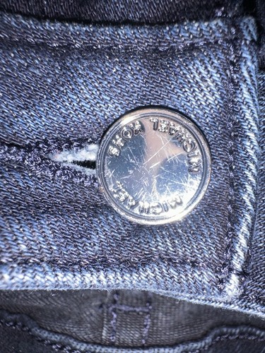Michael Kors Blue Dark Wash Logo Stretch Skinny Jeans Women’s Size 10 Pockets - Picture 2 of 16