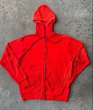 Vintage 60s 70s Thrashed And Faded Zip Up Hoodie Sweatshirt Size XL Punk Skate