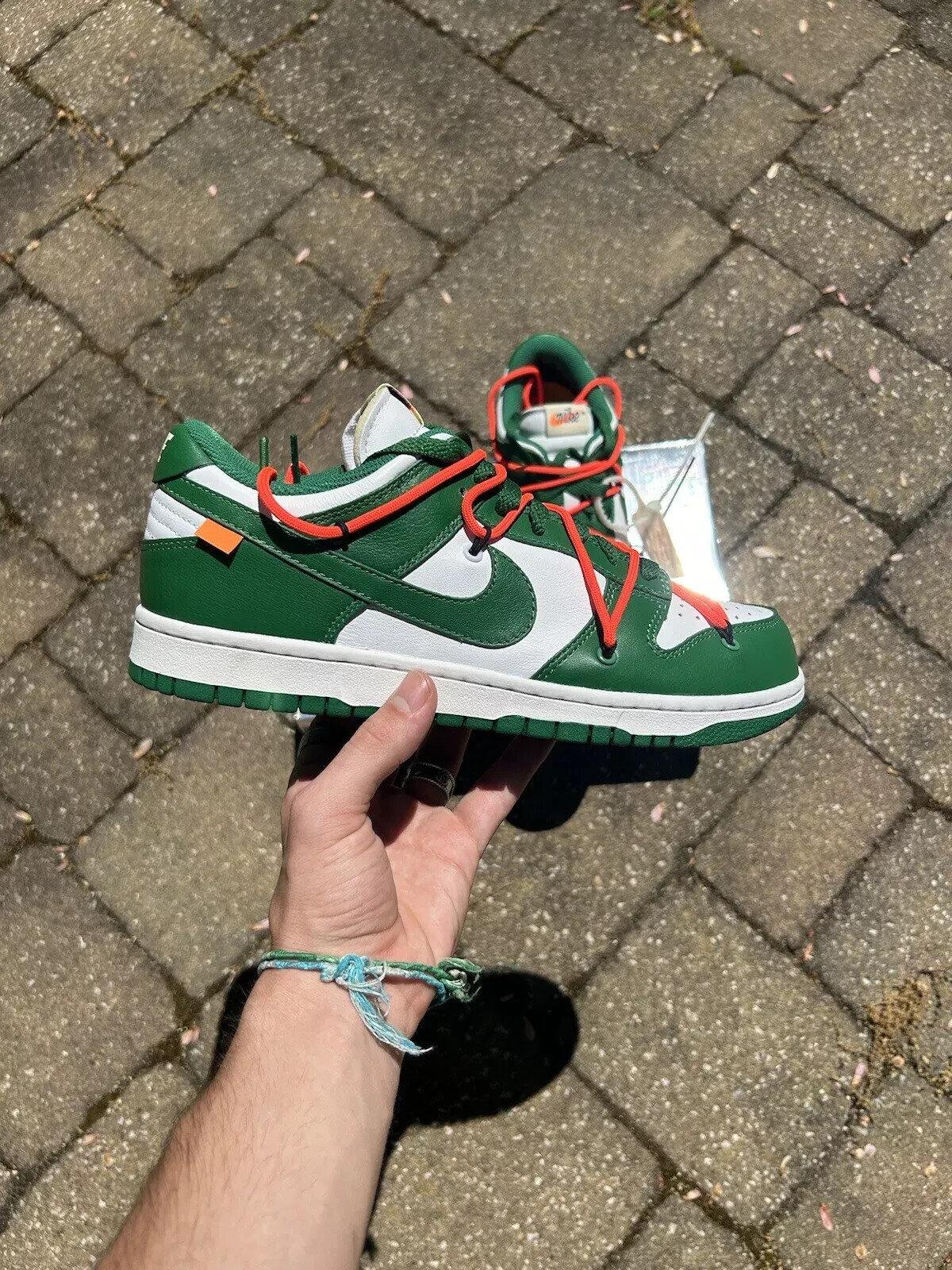 OFF WHITE X NIKE Taglia UK 4 Nike Dunk Low x OFF WHITE verde pino 2019