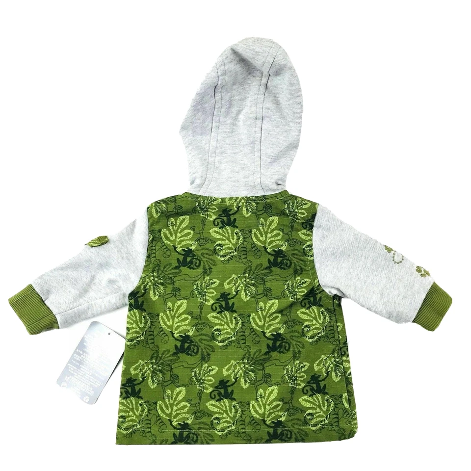 Disney Store Bebé Verde Gris Algodón Cremallera El Libro de la Selva Chaqueta con Capucha 0-3 MO Foto 2 de 4