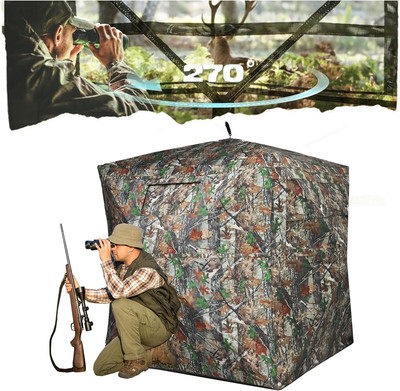 Hunting Blind 270° See Through Blinds With Carrying Bag And Silent Zipper, Pop U