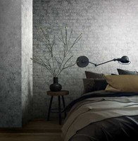 Vliestapete Schrift Antik Beton Optik Dunkelgrau Weiß Metallic 82367 (3,30€/1Qm)