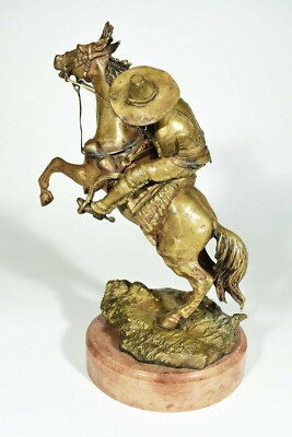 Carl KAUBA Wien Bronze Reiterfigur ° Vaquero lateinamerikanischer Cowboy