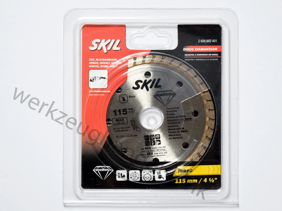 BOSCH PROFESSIONAL SKIL / BOSCH Diamanttrennscheibe 115mm x 22,23mm für Keramik Granit Ziegel ...