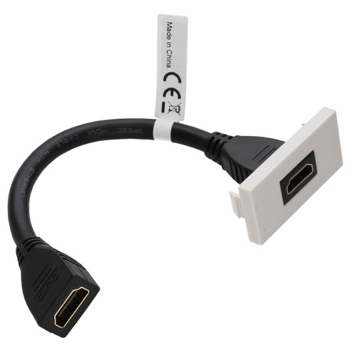 Aura Euro Modul 4K HDMI 60Hz 18Gbps Fly Kabel Panel Halterung Weiß - Bild 2 von 5