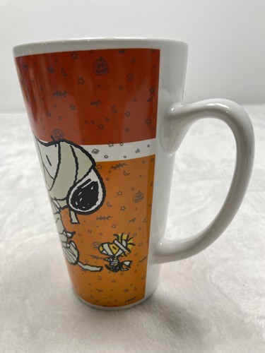Pair 2x Peanuts Gang Great Pumpkin Mummy Snoopy Woodstock Halloween Mug Tall Boo - Picture 3 of 12