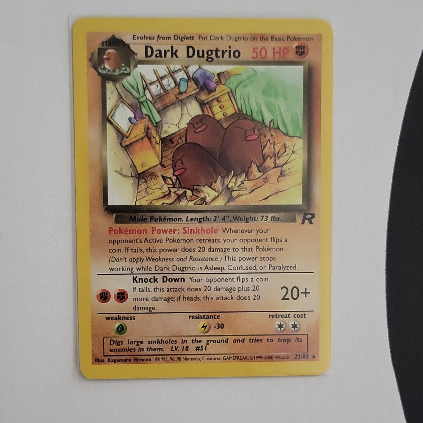 Pokémon TCG Dark Dugtrio 23/82 Team Rocket Rare Unlimited 2000