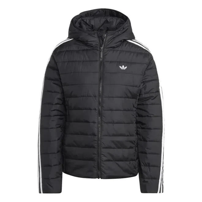 adidas Originals Womens Hooded Premium Slim Jacket - Black / UK 2 - Image 4 of 4