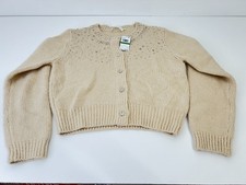 Astr the Label Sigourney Crewneck Cardigan Sweater, Size L