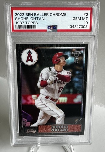 Shohei Ohtani, 2022 Ben Baller Chrome,1987 TOPPS, 87BC-2, (GEM MT) PSA 10