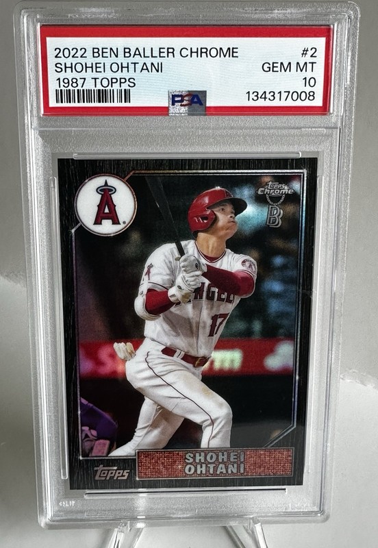 Shohei Ohtani, 2022 Ben Baller Chrome,1987 TOPPS, 87BC-2, (GEM MT) PSA 10