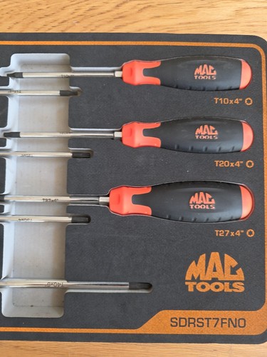 Mac Tools SDRST7FNO 7-teiliges Torx-Schraubendreher-Set mit Schaumstoff-Aufbewahrungsfach - Bild 3 von 9