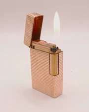 S.T. DUPONT Vintage WORKING L1 BS Large Lighter Gold Hobnail Pattern 1970’s