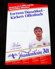 Spielplakat Fortuna D&uuml;sseldorf - Kickers Offenbach Rheinstadion 24.5.1988
