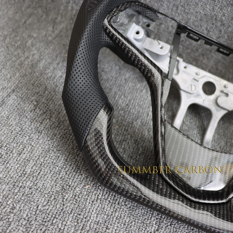 100% Real Carbon Fiber Steering Wheel Fits For Cadillac ATS CTS 13-19 - Image 3 of 4