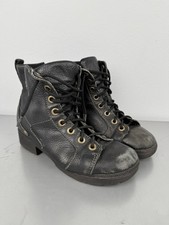 Harley Davidson Moto Boots Womens 9 Black Leather Motorcycle Biker Vintage Zip