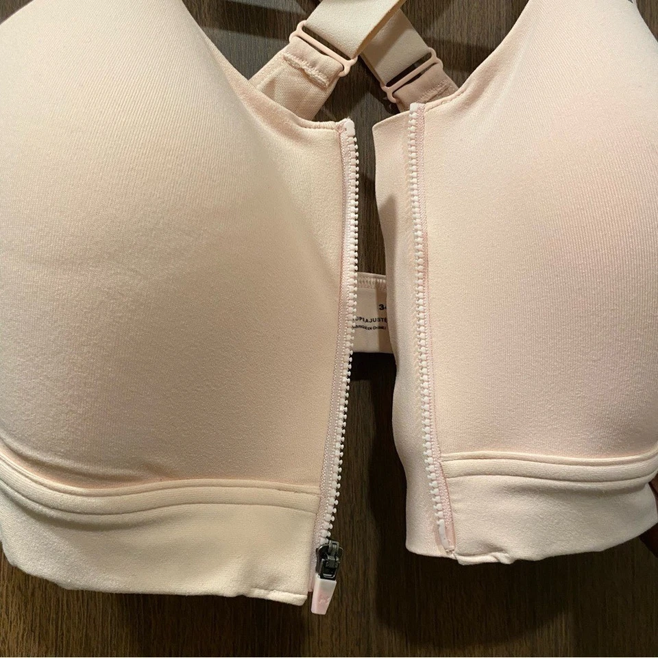 UNDER ARMOUR Pink Eclipse High-Impact Zip Front Sports Bra Size 34D Racerback - Image 4 of 4