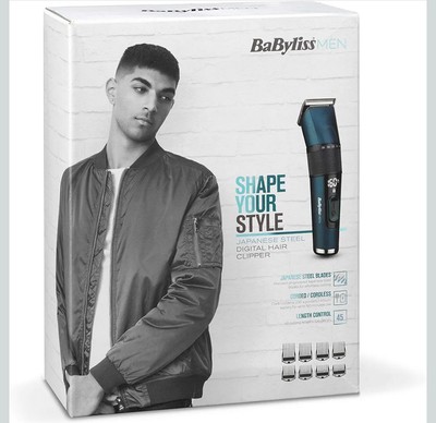  NEU Babyliss Japanische Stahl Digitale Haarschneidemaschine 7785U - Blau - Premium Modell!