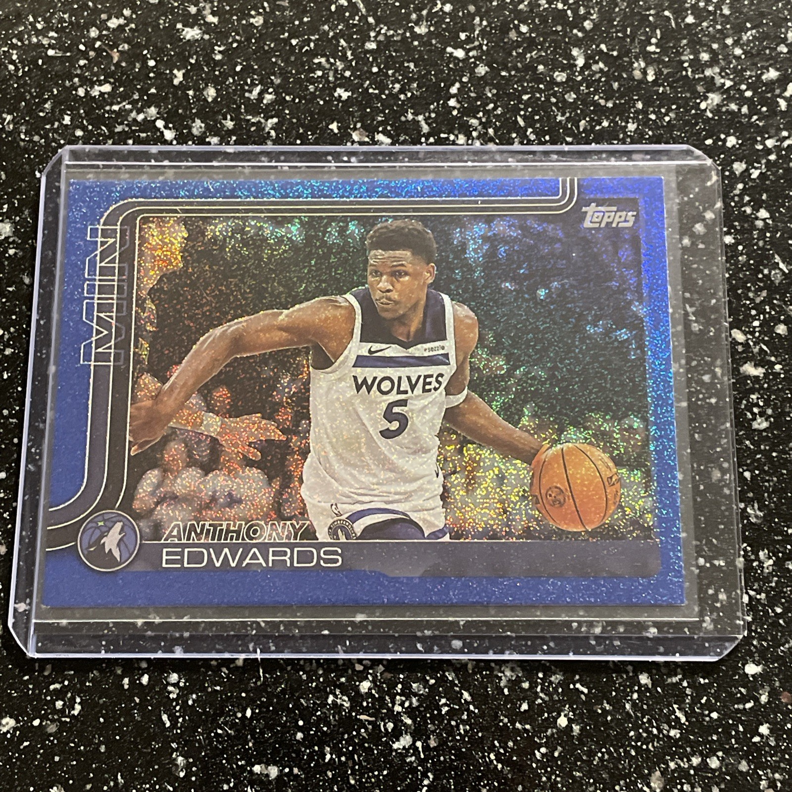 Anthony Edwards 2025-26 Topps Flagship Blue Sand Glitter #108