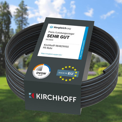 Kirchhoff Wasserleitung Für Gartenbewässerung 25 Mm X 25 M | PE Rohr Für Sprinkl